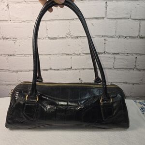 MAXX NEW YORK DARK BROWN SHOULDER BAG SILK MOD LINING EUC